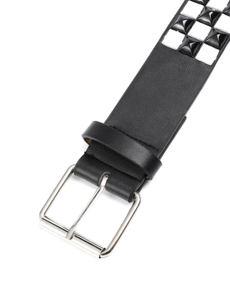 Checkered B/W Pyramid Studded Belt – calligoth