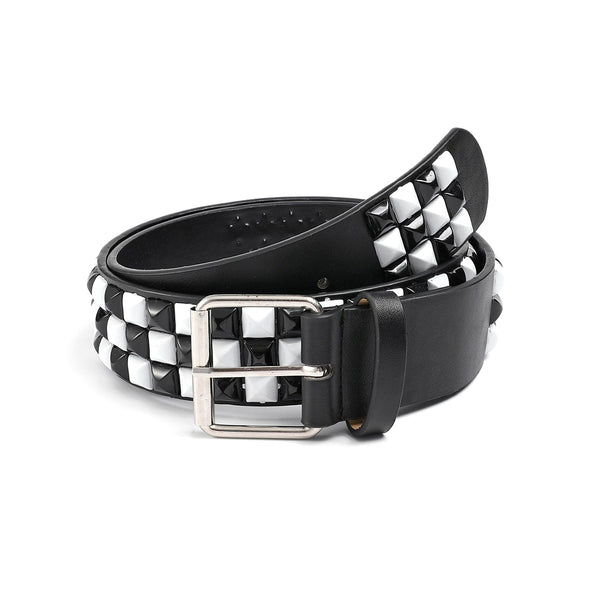 小物 gabardine k.t leather pattern studs belt Stud Belt