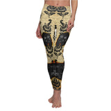 Burning Love Letter Black Rose Leggings