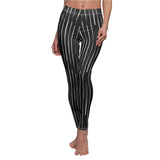 Grunge Striped Mid Rise Leggings