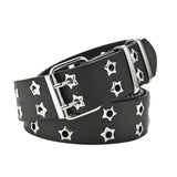 Goth Style Star Eye Double Pin Rivet Belt