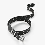 Goth Style Star Eye Double Pin Rivet Belt