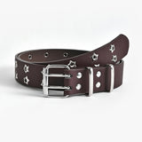 Goth Style Star Eye Double Pin Rivet Belt