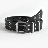 Goth Style Star Eye Double Pin Rivet Belt