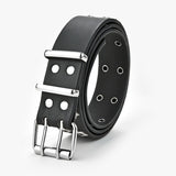 Goth Style Star Eye Double Pin Rivet Belt