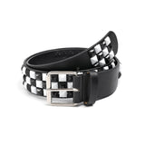 Checkered B/W Pyramid Studded Belt