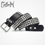 Three Pyramid Studded Eyelet Belt