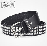 Three Pyramid Studded Eyelet Belt