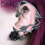 Silver Color Rose Ear Cuff