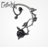 Silver Color Rose Ear Cuff