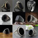 Vintage Big Black Stone Rings