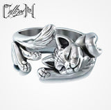 Sleeping Cat Opening Finger Ring